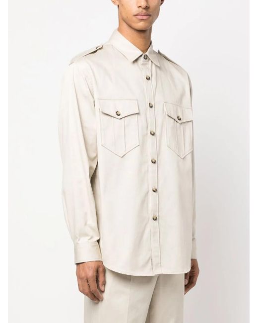 Isabel Marant Natural Logo Embroidery Shirt for men