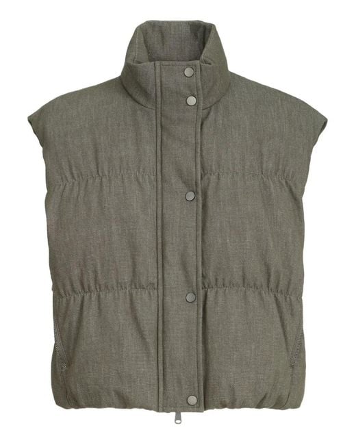 Brunello Cucinelli Green Twill-Weave Vest