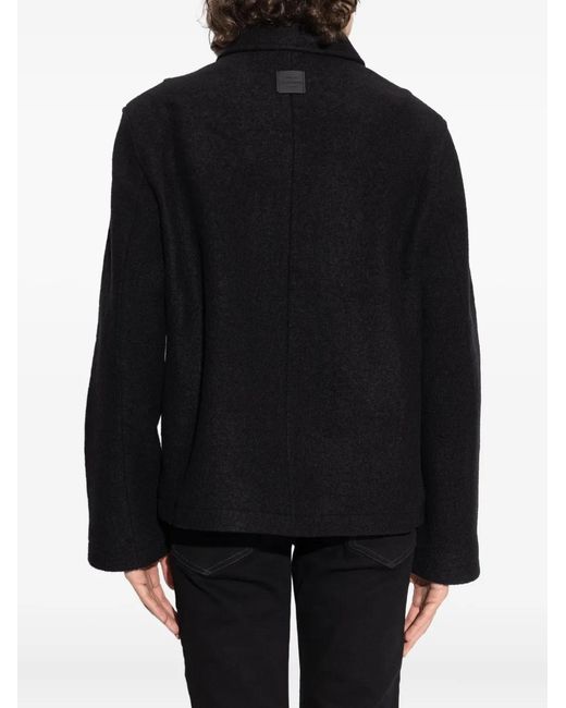 AllSaints Black Zip-Front Wool Jacket for men