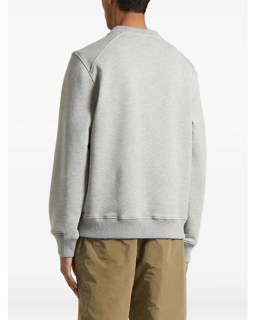 Peserico Gray Logo-Embroidered Crew-Neck Sweatshirt for men