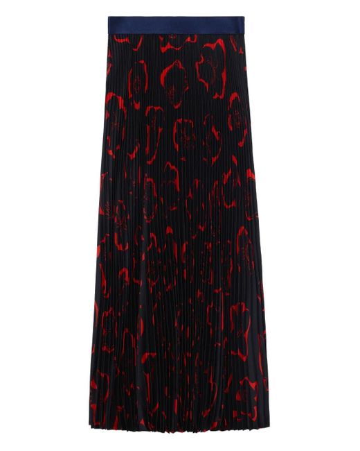 Gonna Midi Con Stampa A Fiori di St. John in Black