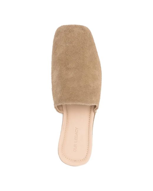 Our Legacy White Cigarr Suede Mules for men