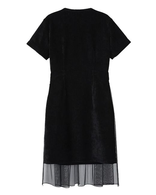 ANDERSSON BELL Black Mesh Belted Midi Dress