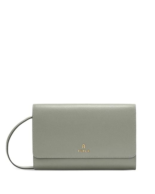 Furla Gray Leather Flap Wallet