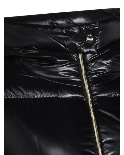 Herno Black Quilted Hooded Coat