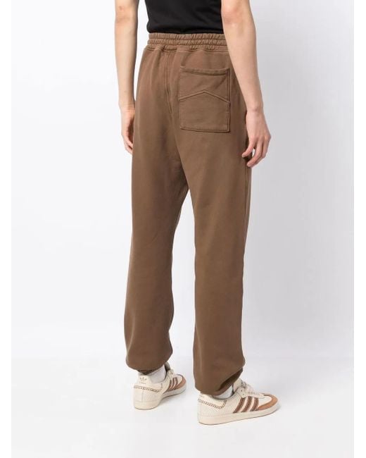 Rhude Brown Drawstring-Waist Cotton Track Pants for men