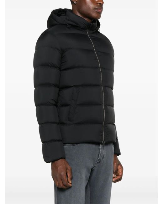 Herno Black Quilted Polyester Outerwear Jacket for men