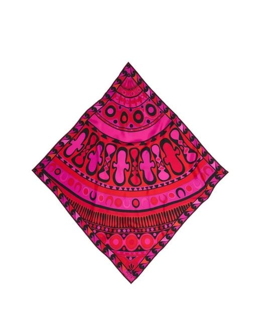 Emilio Pucci Pink Soleil-Print Silk Carrè Scarf