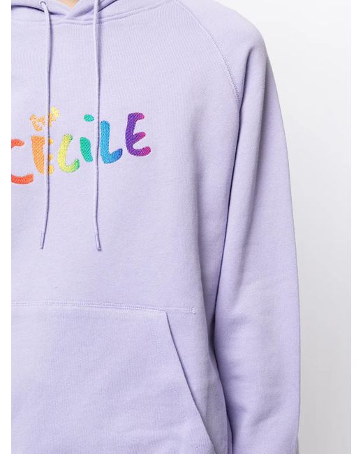 Être Cécile Purple Logo Print Hoodie