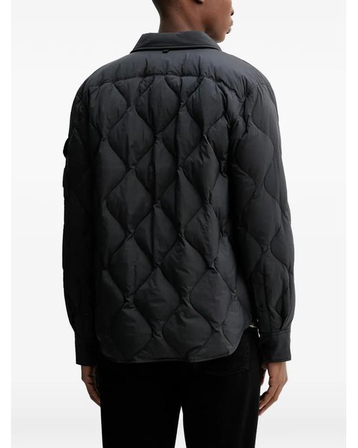 Rag & Bone Black Dane Quilted Overshirt for men
