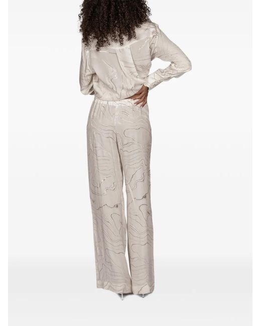 Mia Peculiar White Pattern Palazzo Pants