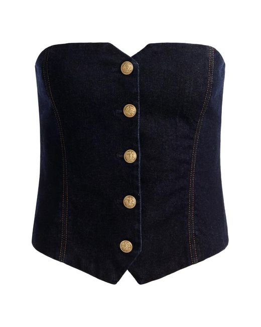 Alice + Olivia Blue Kelcey Strapless Vest