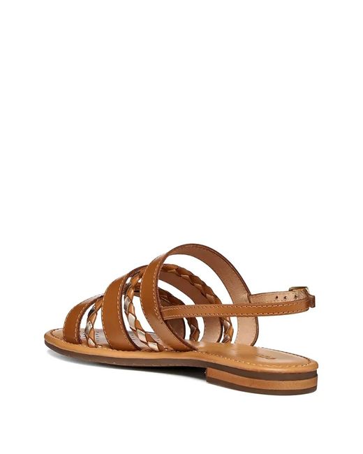 Geox Brown Sozy S Braided Multi-Strap Sandals