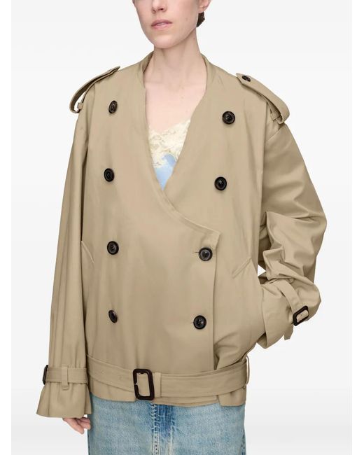 Maison Margiela Natural Folded Collar Cotton Caban