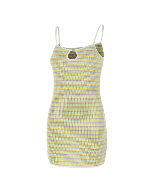 Casablanca Green Bourgeois Striped Keyhole Knit Dress