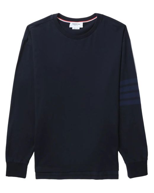 Thom Browne Blue 4-Bar Stripe Cotton T-Shirt for men