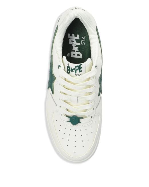 A Bathing Ape White Leather Sneakers