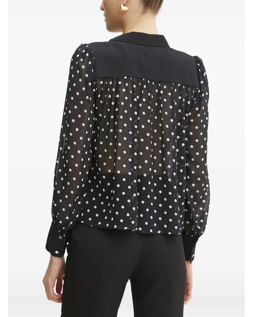 Morgan Black Polka-Dot Blouse