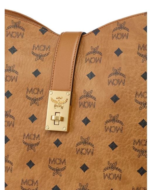MCM Brown Large Tracy Visetos Tote Bag