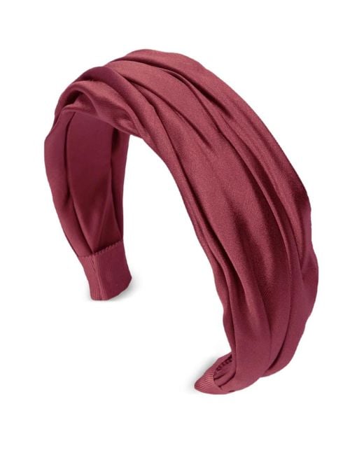 Jennifer Behr Red Sabrina Pleated Headband