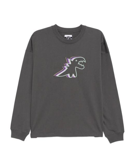 SPORT b. by agnès b. Gray Dino-Embroidered T-Shirt for men