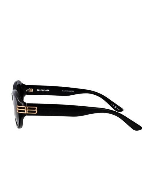 Balenciaga Black Logo Oval-Frame Sunglasses