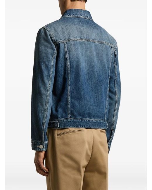 Peserico Blue Buttoned Denim Jacket for men