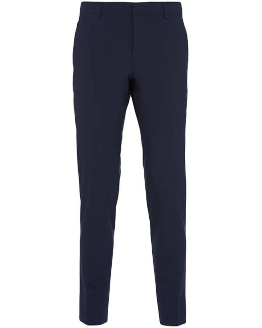 Prada Blue Light Stretch Wool Pants for men