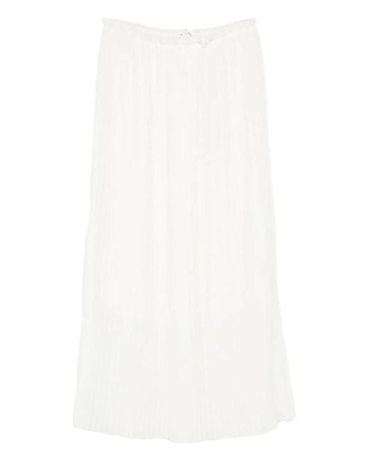 Mark Kenly Domino Tan Midi-Plooirok in het White