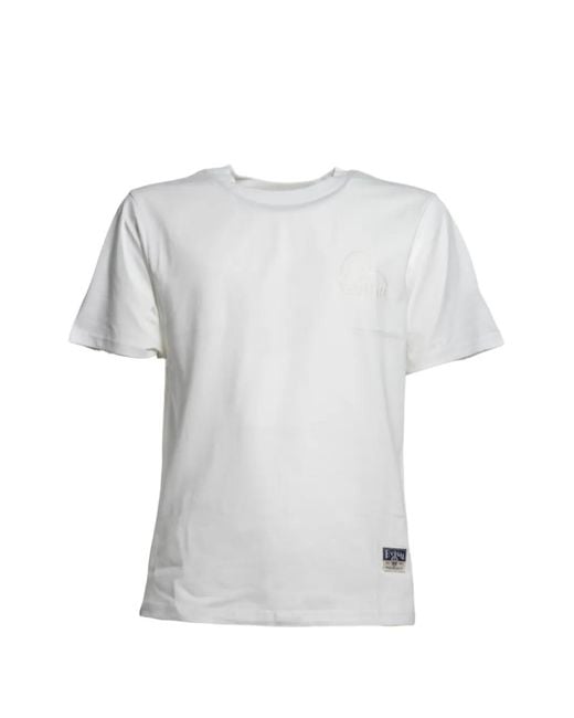 Evisu White Seagull-Embroidered T-Shirt for men