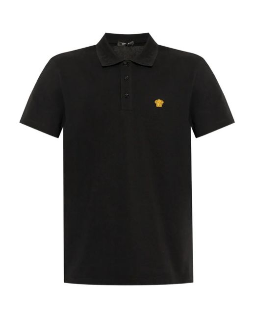 Versace Poloshirt mit Medusa-Logo in Black für Herren