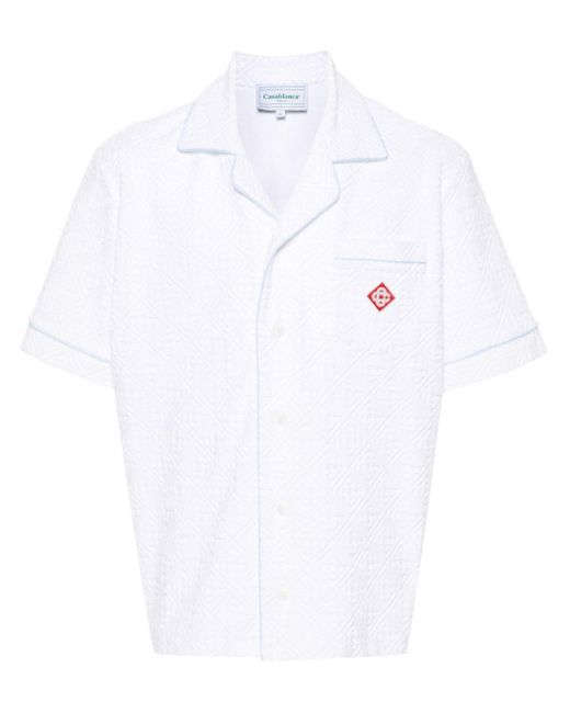 Casablancabrand White Monogram Terry-cloth Shirt for men