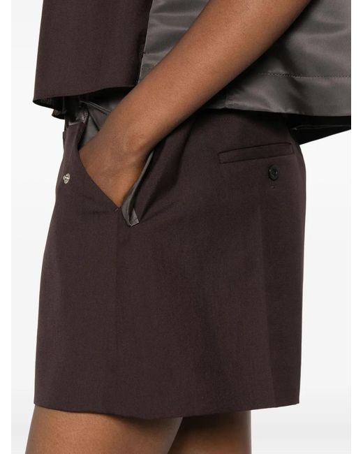 Sacai Brown Panelled Tailored Shorts