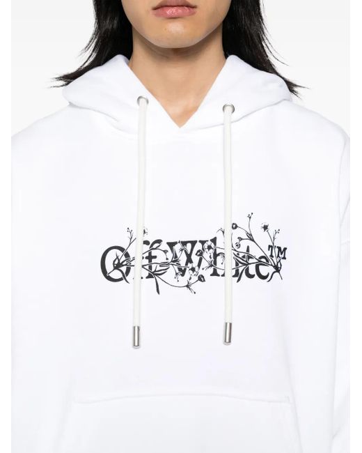 Off-White c/o Virgil Abloh White Bookish Flower Skate Hoodie for men