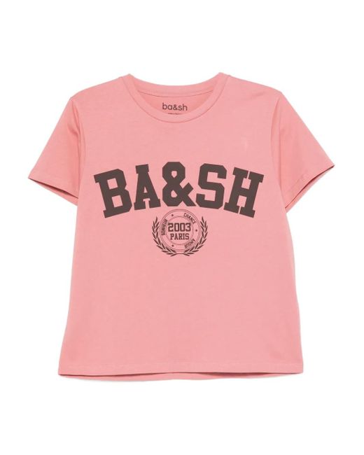 Ba&sh Pink Ioni T-Shirt mit Logo-Print