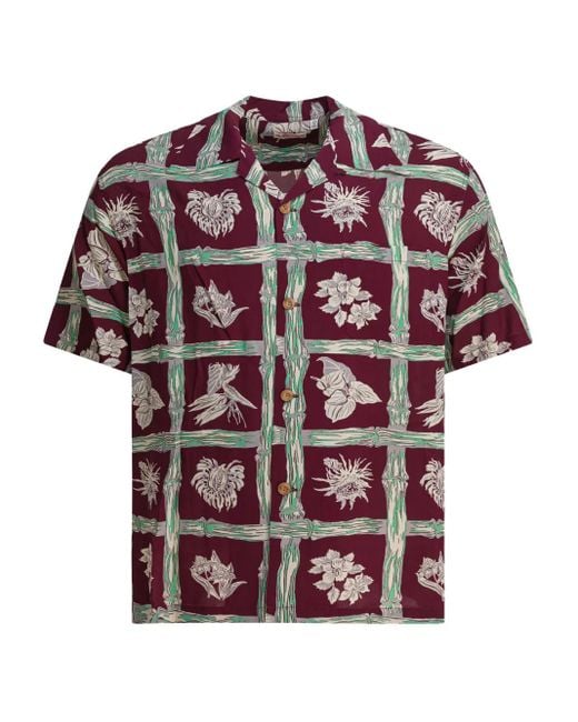 Sun Surf Brown Printed Rayon Shirt for men