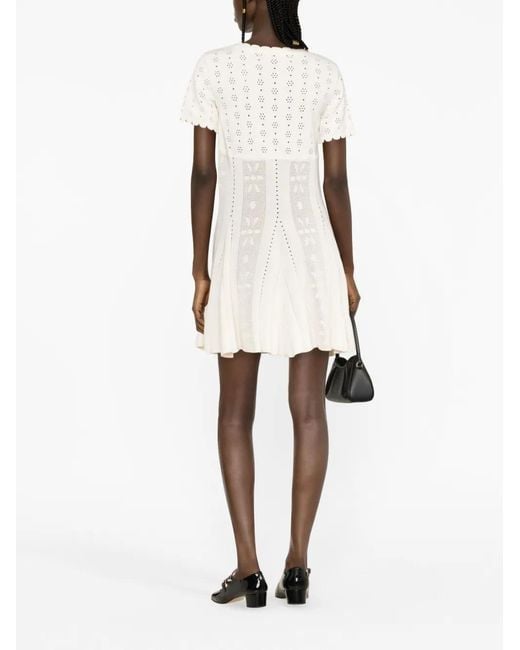 Viktor & Rolf White Spinning Threads Cotton-Lyocell Knitted Minidress