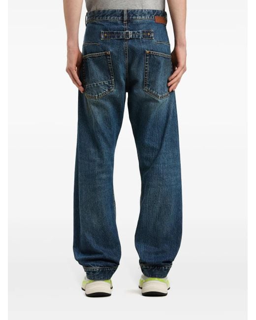 Palm Angels Blue Straight-Leg Jeans for men