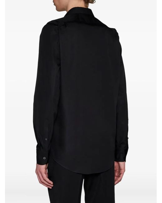 McQueen Black Dragonfly-embellished Regular-fit Cotton-poplin Shirt for men