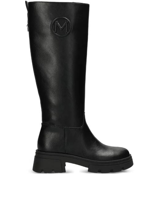 Mexx Black Logo Plaque Boots