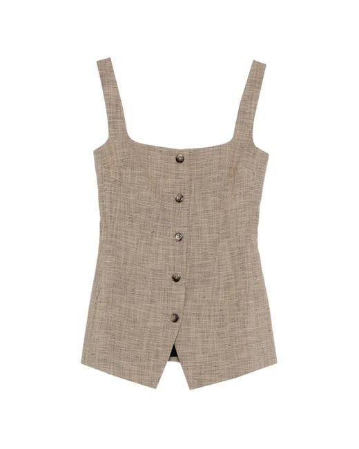 Nanushka Gray Square Neck Tailored Vest