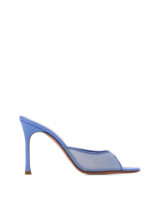 AMINA MUADDI Blue Alexa 95 Mesh Mules