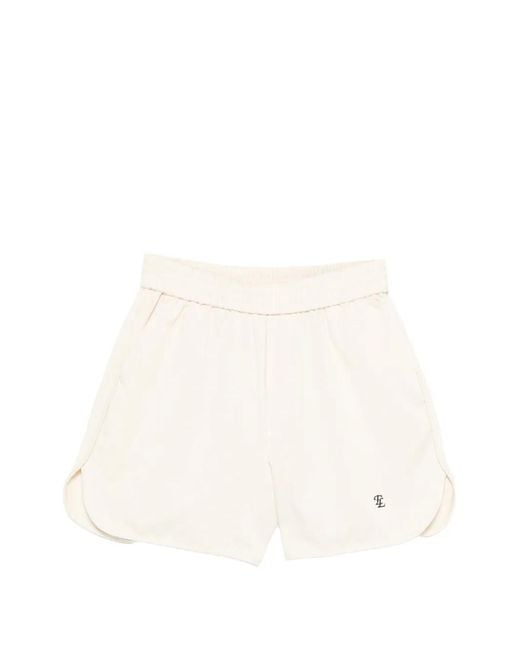 ELEH White Logo-Embroidered Shorts