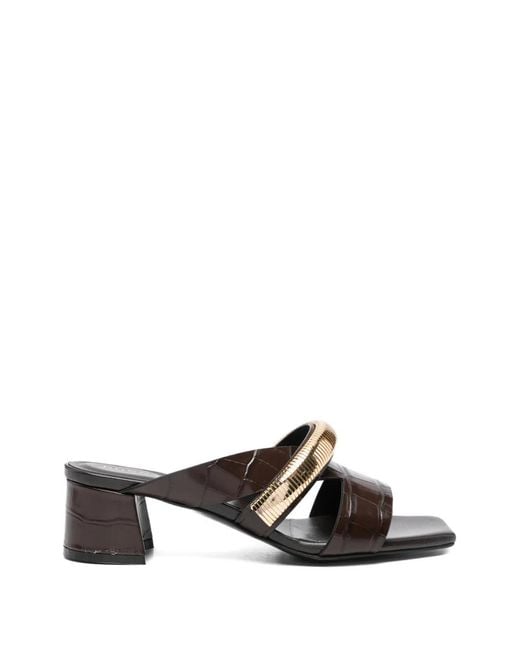 DONNARì White Croc-Effect Strap Sandals