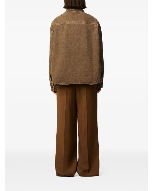 AMI Brown Ami De Coeur Cotton Overshirt