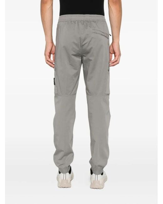 Stone Island Cargo Broek Met Elastische Tailleband in het Gray voor heren