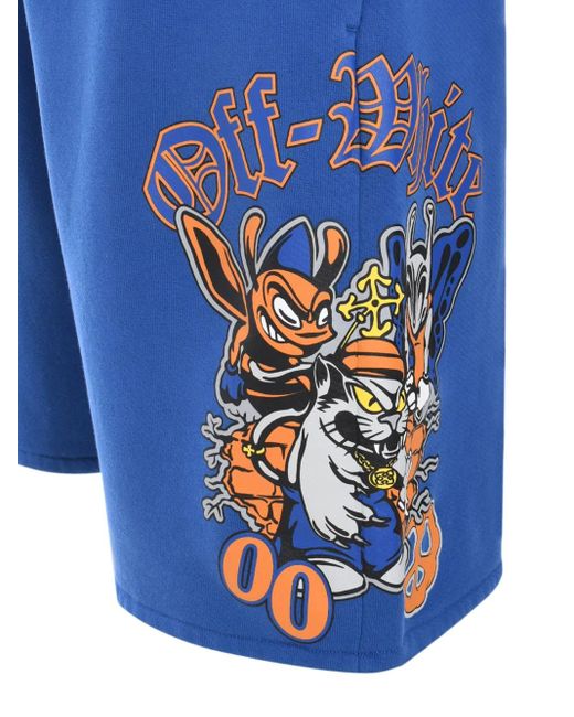 Off-White c/o Virgil Abloh Gang Skate Shorts in het Blue voor heren