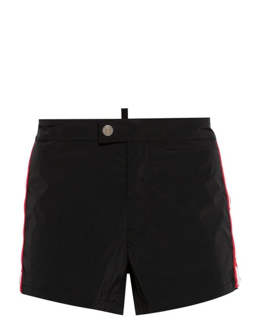 DSquared² Black Logo-tape Swim Shorts for men
