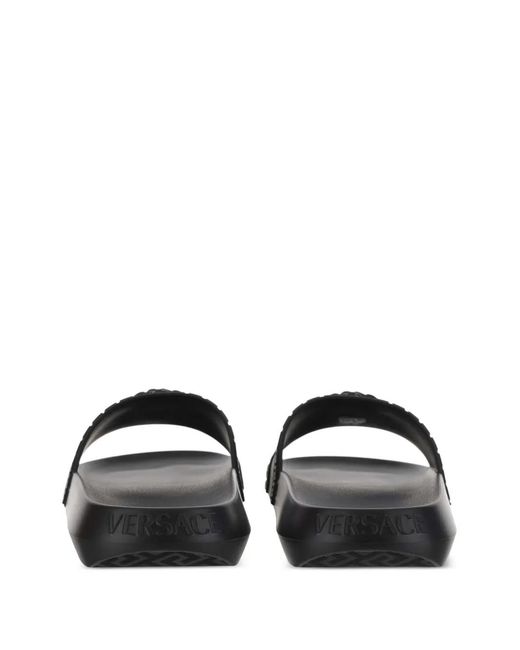 Versace Black Medusa-Embellished Slides for men