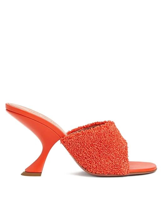 AMINA MUADDI Red Sandales Taylor 90 Mm À Talon Biseauté